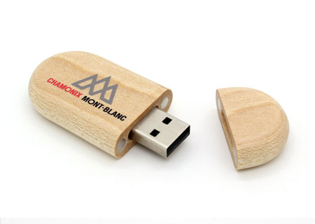 Cle USB Bois Galet Chamonix Mont-Blanc
